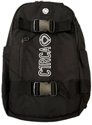 C1RCA Rucksack Logo Backpack Doppelfach mit Skateboard-Halter 24 Liter - Schwarz