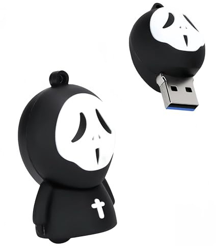Ecoodisk 128GB USB 3.0 Flash Drive Cartoon Novelty Halloween Ghost Memory Stick Silicone Rubber Pendrive