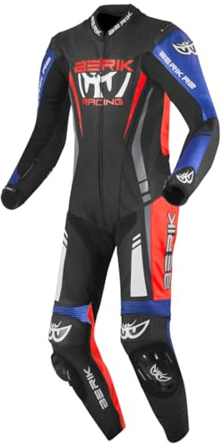 Berik Absolute GP 1-Teiler Motorrad Lederkombi, schwarz/rot/blau, 58