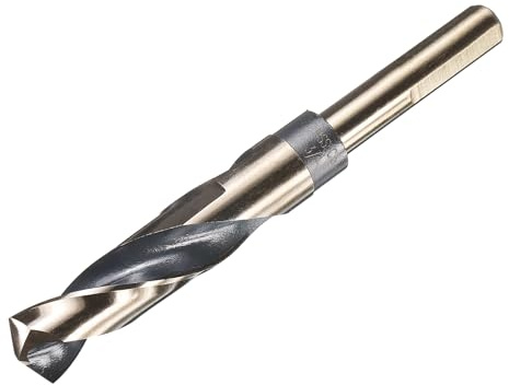 sourcing map 3/4 Drill Bit 1/2 Reduced Shank 3-flat M35 5% Cobalt HSS | High-Speed Steel Twist Black and Gold Finish 135°Drill for Hard Metal Stainless Steel