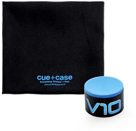 Taom V10 Professional Snooker Pool Chalk - Round Shape - Eliminates Kicks - Low Residue - Free Cue + Case Microfibre Cue Towel