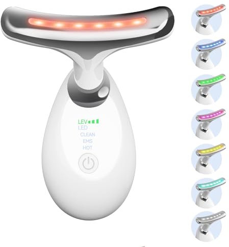 Face Massager, Electric Face Device with 3 Modes & 45°C for Skin Toning Beauty Devices, 7 Color Anti-Wrinkle Face Device & Neck Massage Facial Massager for Women