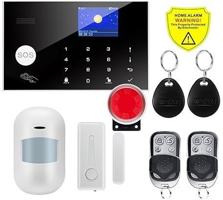 Sistema di sicurezza domestica, Di allarme cablato wireless for la sicurezza antifurto domestica intelligente Allarme GSM 433 MHz Controllo app casa wireless(W7B10)