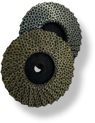 Kit 2 Mini Dischi Diamantati a Lamelle 50 mm M14 – grana 60 + 120 – levigatura e finitura piastrelle, ceramica, pietra – per smerigliatrice – Outillage Carreleur 2.0