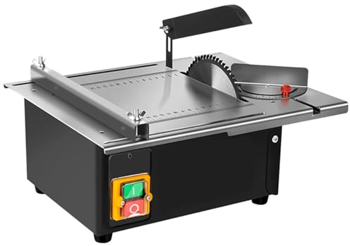 WOTZOV Scie Circulaire à Table électrique 2500 W, pour Le Travail du Bois et la décoration, avec Plateau en Acier Inoxydable épais de 340 mm x 280 mm, Angle réglable à 180°, pou