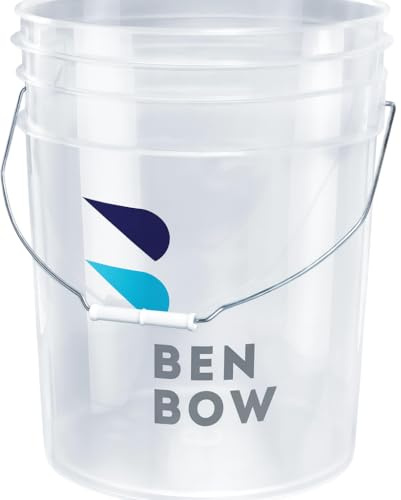 BenBow Eimer 20L Transparent mit Logo – robuster Vielzweckeimer für Garten, Angeln, Camping und Haushalt