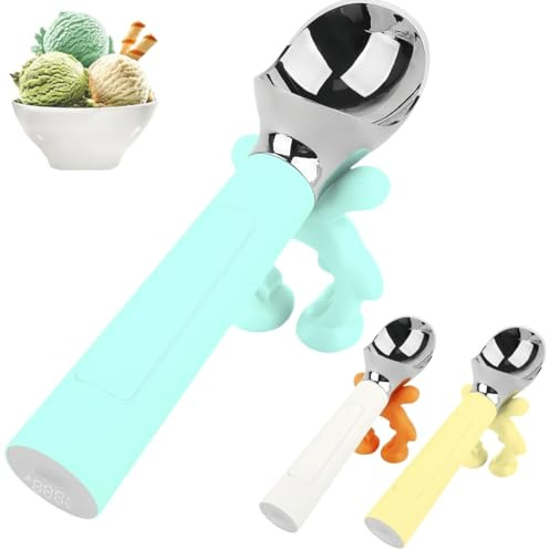 FUBESK Cuillère à glace chauffante électrique avec écran LED, rechargeable 2000 mAh, étanche IP67, pour desserts glacés, blanc