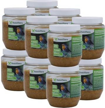Famiflora Vogelerdnussbutter Apfel 12x 350GR - Erdnussbutter für Vögel - Mit Apfelaroma für einen unwiderstehlichen Geschmack für Vögel - Geeignet für alle Gartenvögel, damit sie das ganze Jahr über