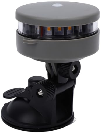 Naroote LED-Ankerlicht für Boote, 2 NM Sichtbarkeit, IP67, um 180 Grad Drehbarer Saugnapf, Ideal für Kleine Boote, Kanus, Kajaks, Paddleboards Unter 12 Metern