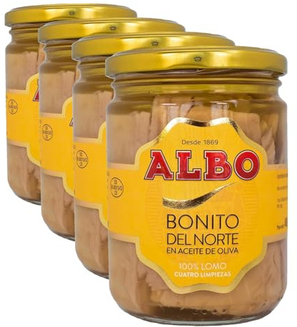ALBO - Bonito Aceite Oliva, tarro vidrio. RO-450V 260 grs ECI (Paquete de 4)
