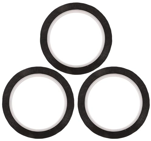SOESFOUFU Lot de 3 rouleaux de ruban occultant noir - Ruban de masquage étanche pour LED - 1 cm x 50 m - Résistant à la chaleur et à la déchirure - Autocollants occultants pour fenêtres et