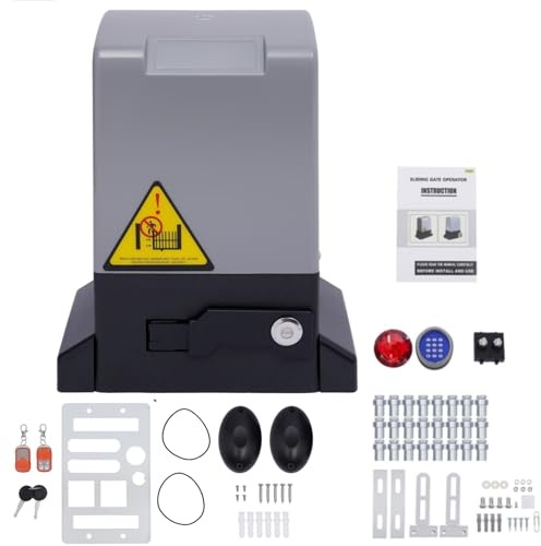 Apriporta scorrevole elettrico da 370 W con telecomando e lucchetto a codice e sensore a infrarossi, portata fino a 800 kg, portatore scorrevole IP44, apriporta automatico 12 m/min, set completo