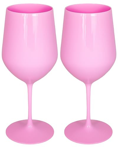 argentoè Copas Gioia de plástico rígido SAN 37 cl – Irrompibles, reutilizables, lavables en lavavajillas – Ideales para vino, champán, cóctel, eventos, jardín, piscina, barco (juego de 2 unidades