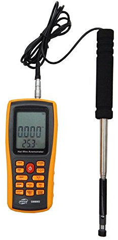 Benetech Gm8903 anémomètre numérique Vitesse du vent Mètre anémomètre Vitesse du vent Gaugetemperature Mesurer Interface USB