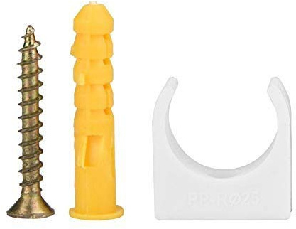 Pipe Clamp,20pcs 16/20/25/32mm PPR U Shape Pipe Clamp Tube Pipe Fasten Holder with Screws(25mm)