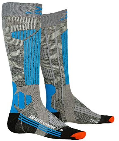 X-Socks Ski Rider 4.0 Wmn, Calcetines, Mujer, Stone Grey Melange/Turquoise, 41-42