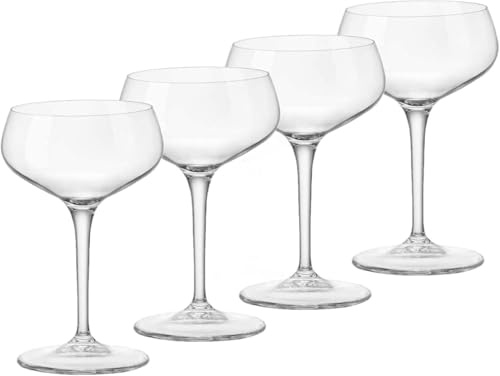 Bormioli Rocco, Novecento - Calici da cocktail in vetro, confezione regalo da 4, 4 pezzi (confezione da 1), trasparente, 250 ml