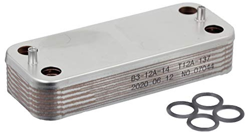 SPARES2GO 14 Plate Heat Exchanger Compatible with Ideal Central Heating Boilers