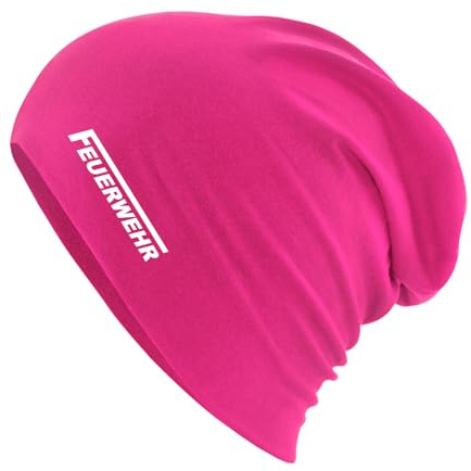 Huuraa Slouch Beanie Feuerwehr Geschenk | Erwachsenen Wintermütze Baumwolle und Elasthan Mütze Geschenkidee doppellagige Baumwollmütze