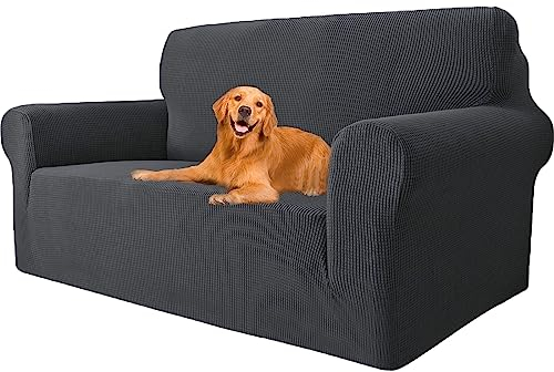 YSTELLAA Superelastischer Sofabezug Sofabezug Kratzfester Sofabezug für Hunde und Katzen Wasserdichter und Antifouling-Sofabezug(DUNKELGRAU, 2SITZER(145CM-178CM))