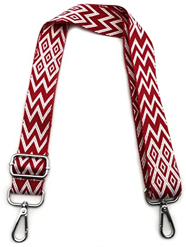 Taschengurte zum Wechseln Rot, Verstellbarer Schultergurt für Taschen, Taschengurt Breit Schulterriemen mit Karabiner Silber 3.8cm, Umhängegurt für Tragegurt Taschen für Damen Taschen DIY, #5