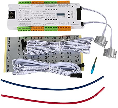 Yearninglife LED Bewegungssensor, LED Bewegung Sensor Licht Streifen Treppe 32 Kanal Dimmen Licht Innen Bewegung,Nacht Licht DC 12V / 24V Flexibler LED Treppenlicht-Controller-Stufensystem