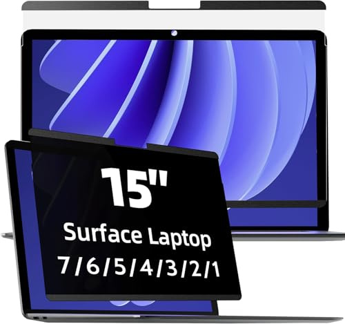 Mamol Magnetic Privacy Screen for 15 inch Surface Laptop 6/5/4/3/2/1, Removable Anti Spy Glare Blue Light Filter, Microsoft Surface Laptop Privacy Screen Protector