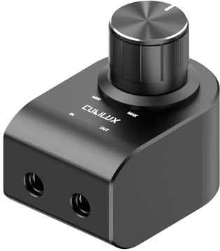 Cubilux Lautstärkeregler, Inline Stereo Audio Lautstärkedämpfer mit Gehäuse aus Vollaluminiumlegierung zur Störungsisolierung, Inline-Lautstärkeregler (3.5 mm（1/8-Zoll）)