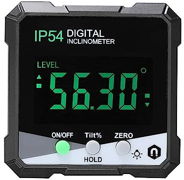 Lancoon Inclinometro digitale, cercatore angolare con LCD Bevel Gauge Retroilluminazione Base magnetica Alta precisione Batteria impermeabile Strumento di misurazione per la lavorazione del legno