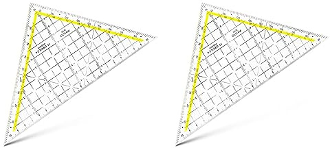 Aristo 1650/1 TZ-Dreieck (Hypotenuse 22,5 cm, Tuschenoppen, keine Facette, Plexiglas mit Tiefenprägung, Made in Austria) transparent (Packung mit 2)