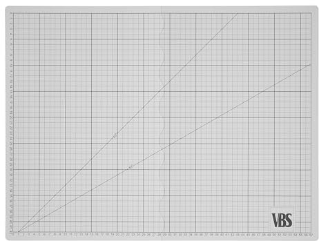 VBS Faltbare Schneidematte Cool Grey 60x45 cm PVC 1.9 mm Stärke Ideal für Bastelarbeiten und Nähen DIN A2