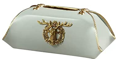 Multifunktionaler Tissue-Box-Halter Taschentuchbox-Abdeckung, chinesische Retro-rechteckige Taschentuch-Aufbewahrungsbox, Wohnzimmer, Schlafzimmer, Nachttisch, Restaurant, Desktop-Harz, Taschentuchbox