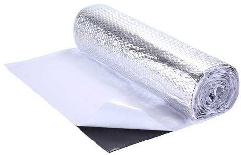 Pamatio 2mm DICK 2qm Alubutyl Dämmmatte Auto Silber 400cm x 50cm Selbstklebend Alubutyl Auto Dämmung - Anti Dröhn KFZ Lärmschutz, Schalldämmung und Schallschutz