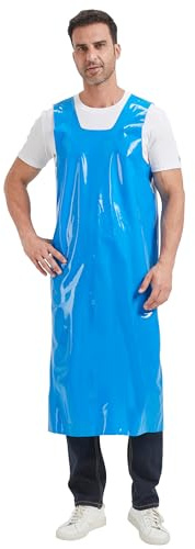 Nanxson Unisex wasserdichte Schürze leicht Geruchlos TPU Arbeitskittel | Metzgerschürze, Arbeitsschürze mit verstellbar Kragen für Küche, Reinigen, Autowaschen, Garten, Hilfe beim Baden