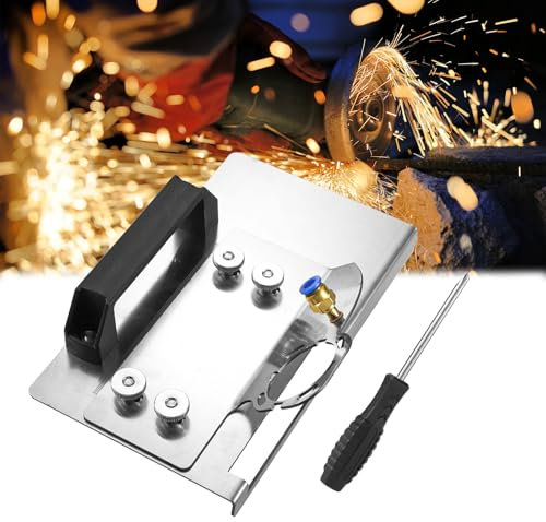 Angle Grinder Holder, Angle Grinder Stand for Tile 45 Degree Chamfer Cutting Stainless Steel Angle Grinder Tool Attachment with a Screwdrivers