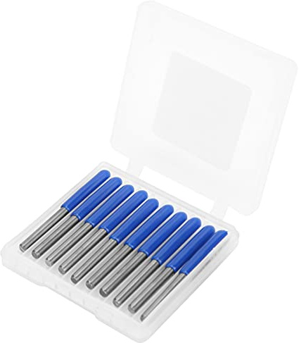 Majatou Taglierina per Intaglio a Forma di V 10 Pezzi, Punte per Incisione PCB in Carburo 3.175 Gambo 2-flauti Punta per Incisione in Carburo Cementato Utensile per Router CNC (20 * 0,3)