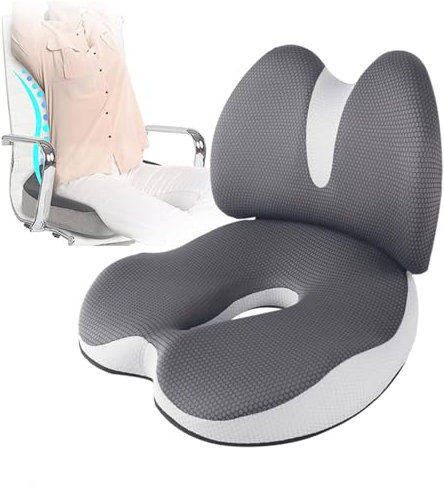 Almohada ortopédica para aliviar el dolor de ciática, cojín de asiento de espuma viscoelástica con protección de cadera y cintura, cremallera desmontable, tela transpirable, almohada de espalda para