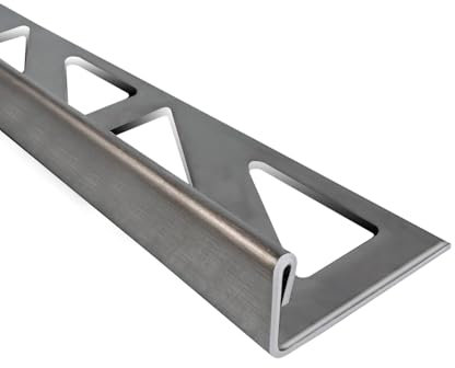 Profilé en L en acier inoxydable V2A - Rail de carrelage - 250 cm x 10 mm - Brossé