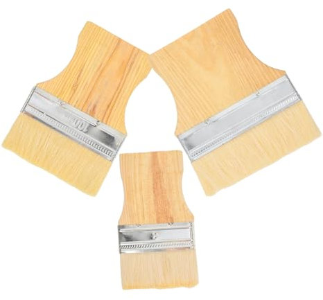 Gadpiparty Pennelli Per Pittura 3 Pezzi Setole in Lana, Manico in Legno, Pennello Grande Per Mobili e Pareti, Adatti Per Progetti Artistici e Decorazione Casa