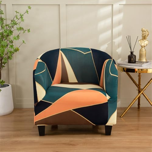 Hearda Clubsessel Bezug, Sesselbezug Cocktailsessel Bezug Weich Stretch Sesselhusse 1 Teilig Universal Modern Sesselüberwurf für Esszimmer Wohnzimmer Café Büro (Einfach Stil B)