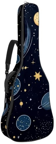 Gitarrentasche in voller Größe, 101,6 cm, 104,4 cm, 106,7 cm, Tragetasche für E-Bass, klassische Gitarre, niedliches Pixel-Hunde-Muster, Mehrfarbig 04, 42.9x16.9x4.7 in, Lässiger Tagesrucksack