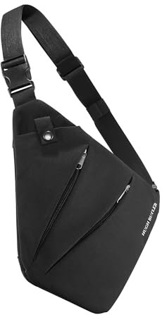Anti-theft Shoulder Bag for Men - Invisible under Jacket, Most Practical Chest Bag, Crossbody Sling Bag, Shoulder Bag for Men, Messenger Bag, Handbag, Waist Bag, Belt Bag - James - Urban Black