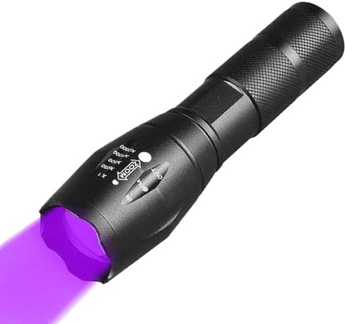 Tragbare Schwarzlicht-Taschenlampe, UV-LED-Schwarzlicht, Violette Taschenlampe LED Tragbare UV-Taschenlampe, Taschenlampe, wasserdicht, leistungsstarker Schwarzlicht-Detektor für Reisepässe und Auswei