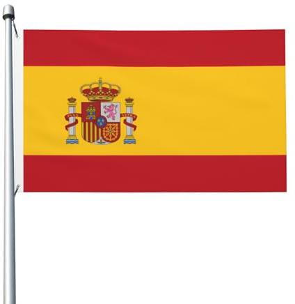 Spanische Flagge, 90 x 152 cm, doppelseitig, strapazierfähig, für den Außenbereich und Garten, perfekt für Schlafzimmer und Garten