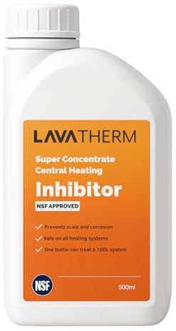 LavaTherm Super Concentrate Central Heating Inhibitor 500ml - Prevents Scale & Corrosion, Safe for All Heating Systems, Treats Up to 100L, NSF Approved, Enhances Heating Efficiency