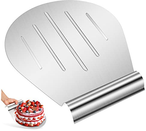 Mobestech Soporte Para Tartas De Acero Inoxidable Pala Transferencia Pastel Herramienta Para Hornear Cocina Elevador De Tartas Paleta Para Mover Pizzas y Pasteles