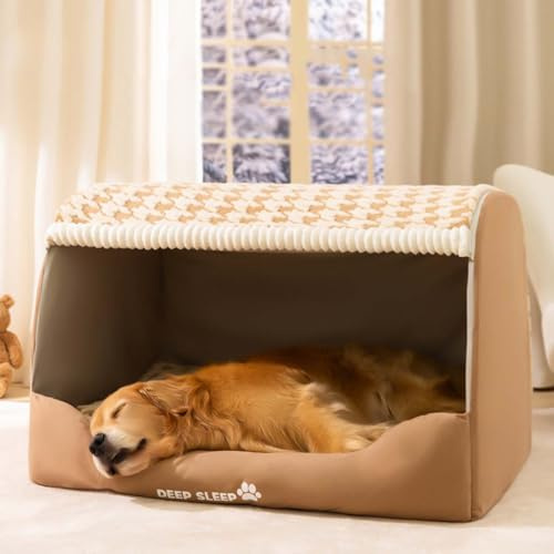 Labrador Beruhigende Höhle, Anti-Angst, orthopädisches Kissen, extra großes Hundebett, Haustierhaus mit Dach für kleine, mittelgroße und große Hunde, waschbar, Jumbo-Hundesofa-Zelt