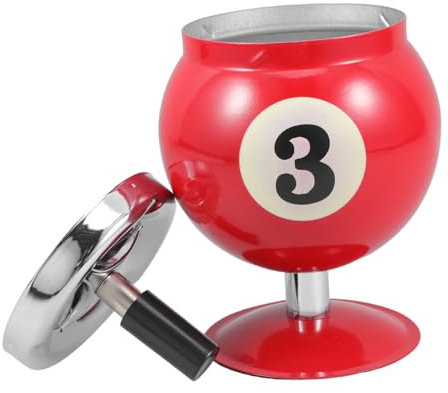 Anneome Metal Ashtray for Indoor Use Smoking Ashtray Lid Office Cigarette Tray Decorative Ash Box Billiards Style