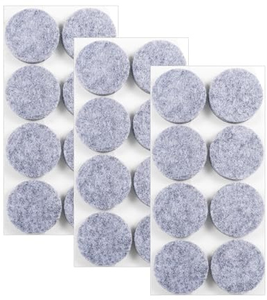 Leucasa 24 Stück Filzgleiter Selbstklebend 40mm Filzgleiter für Stühle Möbelgleiter 5mm Dicke für Möbelfüße, Stuhlbeine, zum Schutz von Hartholzböden (Grau, 40mm)