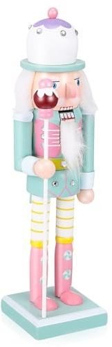 Healifty Cascanueces De Madera Clásico 25 Cm Color Verde Azulado Adorno Navideño para Mesa Escritorio Decoración Infantil Figura Soldado Único